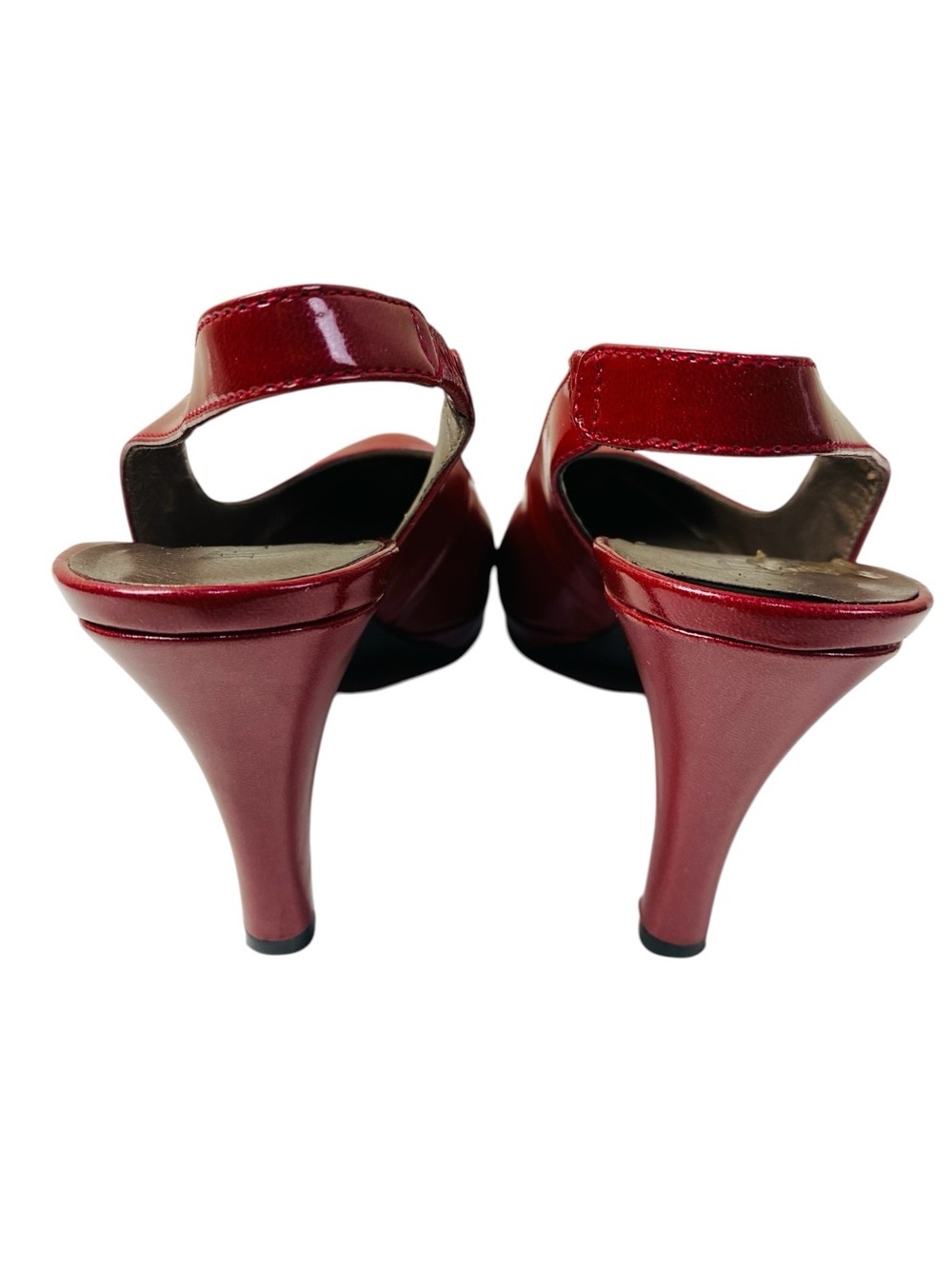 Moda Karah Red Patent Leather Slingback Pumps Size 9 - Picture 4 of 6